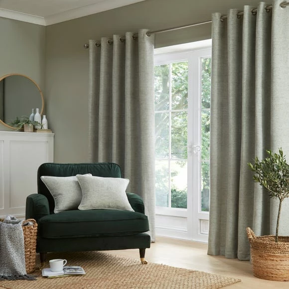 Budget 👍 Churchgate Churchgate Swithland Herringbone Sage Eyelet Curtains 🎁 1 Budget 👍 Churchgate Churchgate Swithland Herringbone Sage Eyelet Curtains 🎁