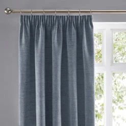 Hot Sale 🛒 Churchgate Churchgate Swithland Herringbone Ashley Blue Pencil Pleat Curtains ✨