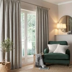 Budget 😉 Churchgate Churchgate Swithland Herringbone White Pencil Pleat Curtains 🥰 -Churchgate Store 30768954 alt01