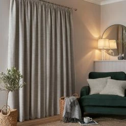 Budget 😉 Churchgate Churchgate Swithland Herringbone White Pencil Pleat Curtains 🥰 -Churchgate Store 30768954 alt04